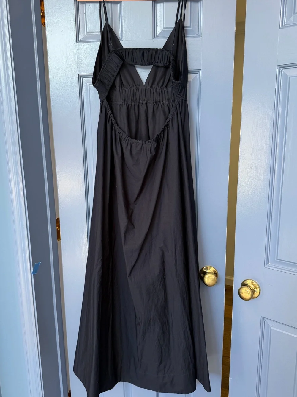 Aritzia Babaton Encourage Poplin Maxi Dress Navy Blue Size L - Picture 4 of 8